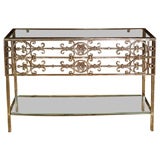 Antique Iron Grill Console Server