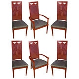 Set of Six Chinoiserie Dining Chairs