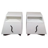 MAXIMILION White Modern Angled Nightstands