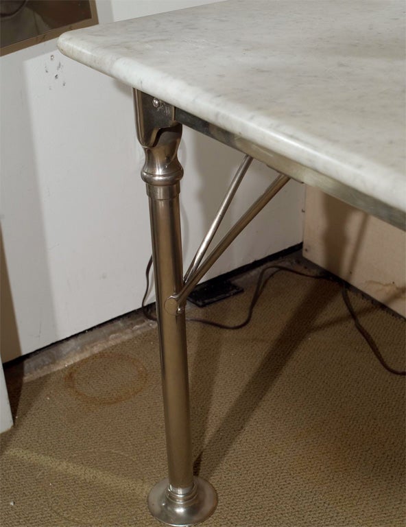 American Pastry Table Heavy Thick Marble Top Nickel Base