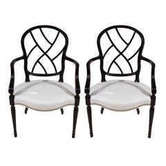 PAIR Gloss Black Dining Chairs