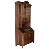 Antique Secretary English slant front with glass doors