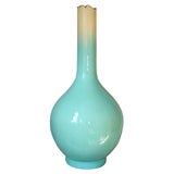 Large Japanese Turquoise Kyoto Point Bottle with Modified Mouth