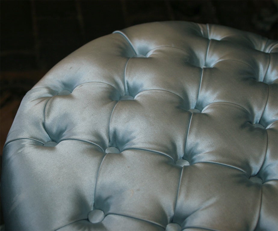 Mid-20th Century French Satin Pouf