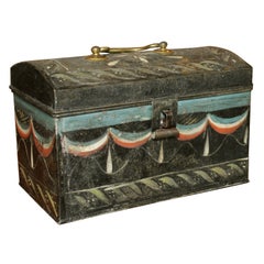 American painted tole document box