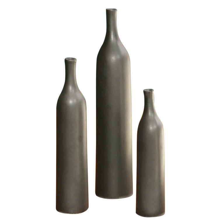Group of Ceramic Vases by Ruelland, French 1950 For Sale
