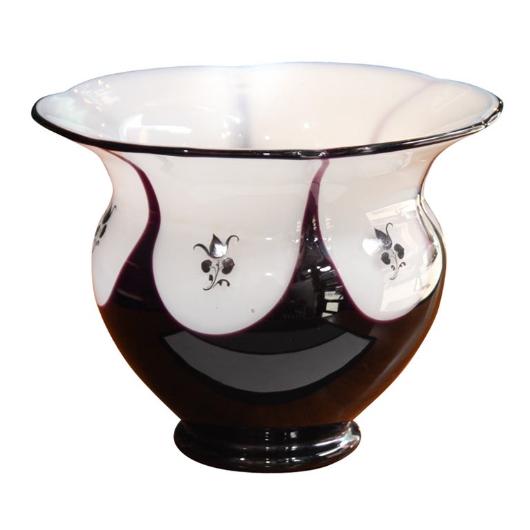 Glass Vase by Michael Powolny, Austrian 1920 For Sale