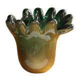 Glass Vase with Green Interior by Archimede Seguso, Italian 1960