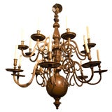 Large Dutch Bronze Chandelier