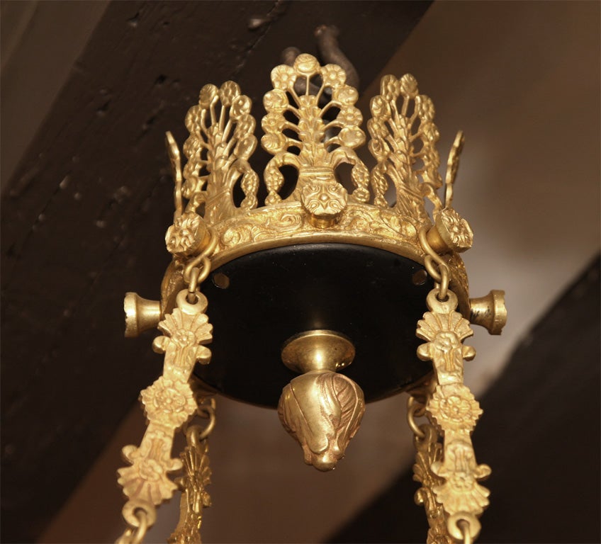 Gilt Empire-Style Chandelier For Sale