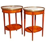 Pair of French Oval Occasional Tables in Satinwood, Circa 1900