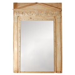 A Large Carved Empire Mirror in Pine, Circa 1820