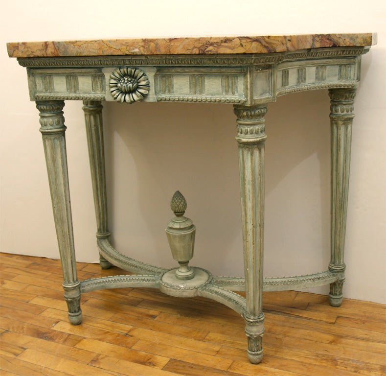 Jansen Painted Console with Marble Top In Good Condition For Sale In New York, NY