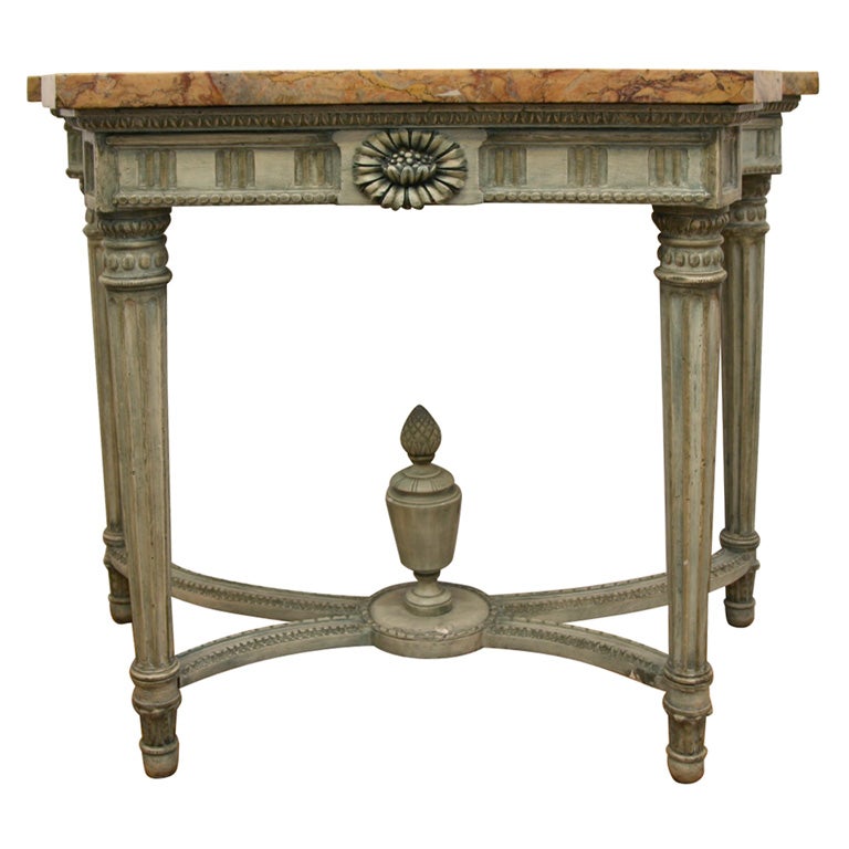 Jansen Painted Console with Marble Top For Sale