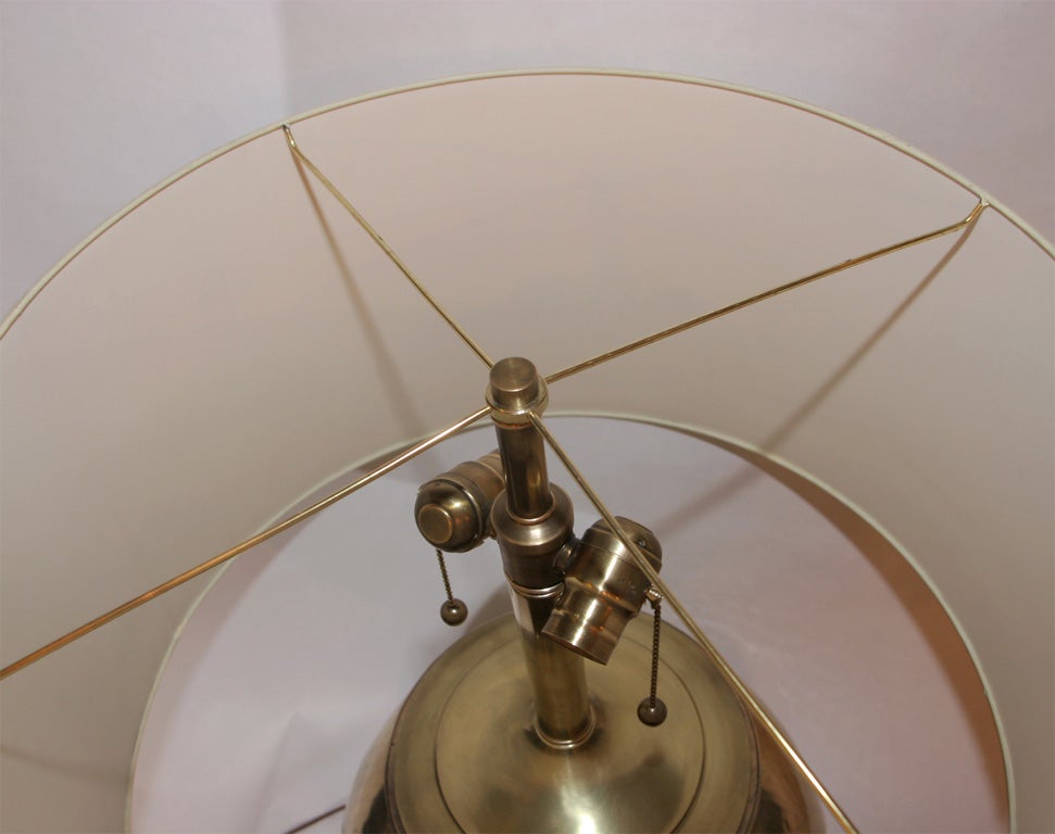 A Pair of Archaic Modern brass Table Lamps