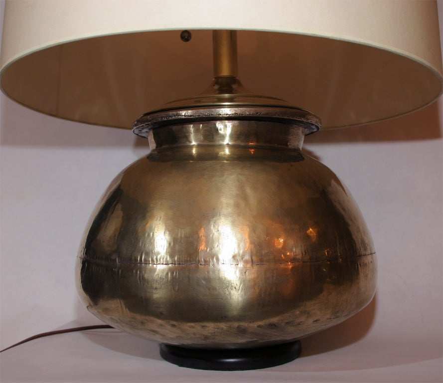 Mid-20th Century A Pair of  Archaic Modern brassTable Lamps