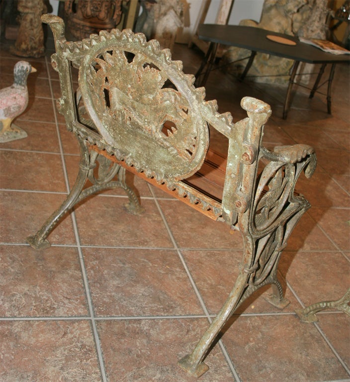 DECORATIVE CAST IRON GARDEN SEATING SET at 1stdibs