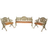 DECORATIVE CAST IRON GARDEN SEATING SET