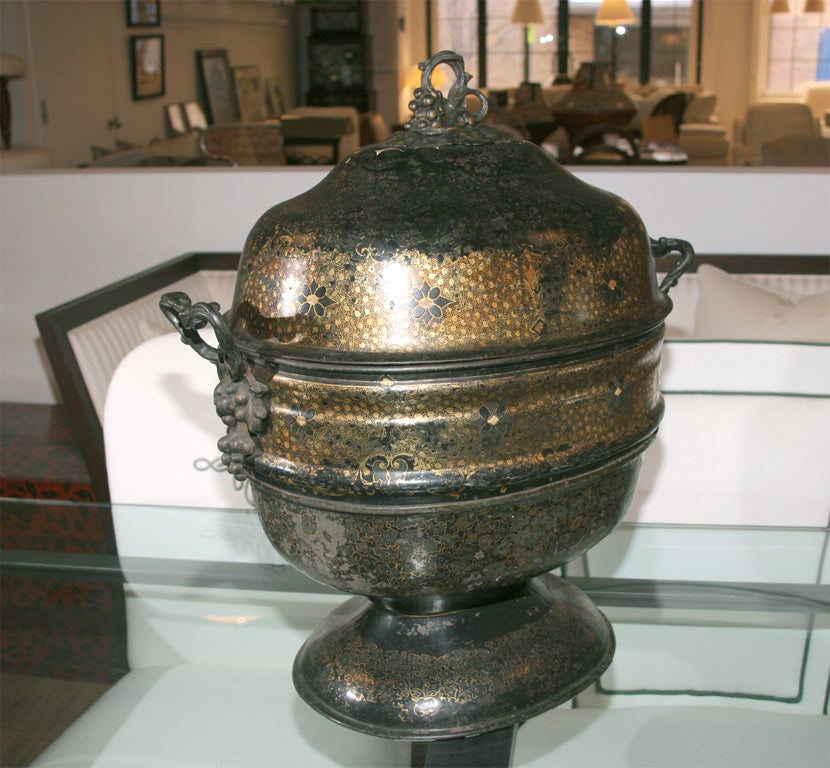 English Tole Covered Container