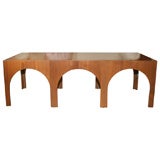 Vintage Walnut Table/Bench in the Style of Robsjohn-Gibbings