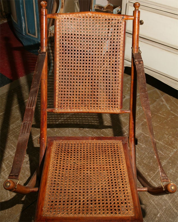 19th C. Faux Bamboo Campaign Folding Chair In Good Condition In Sheffield, MA