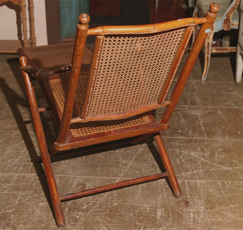 19th C. Faux Bamboo Campaign Folding Chair 1