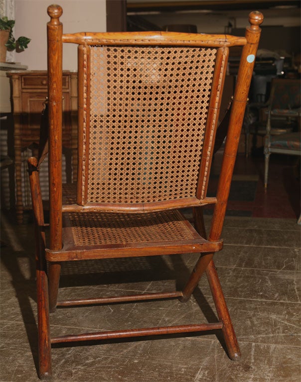 19th C. Faux Bamboo Campaign Folding Chair 2