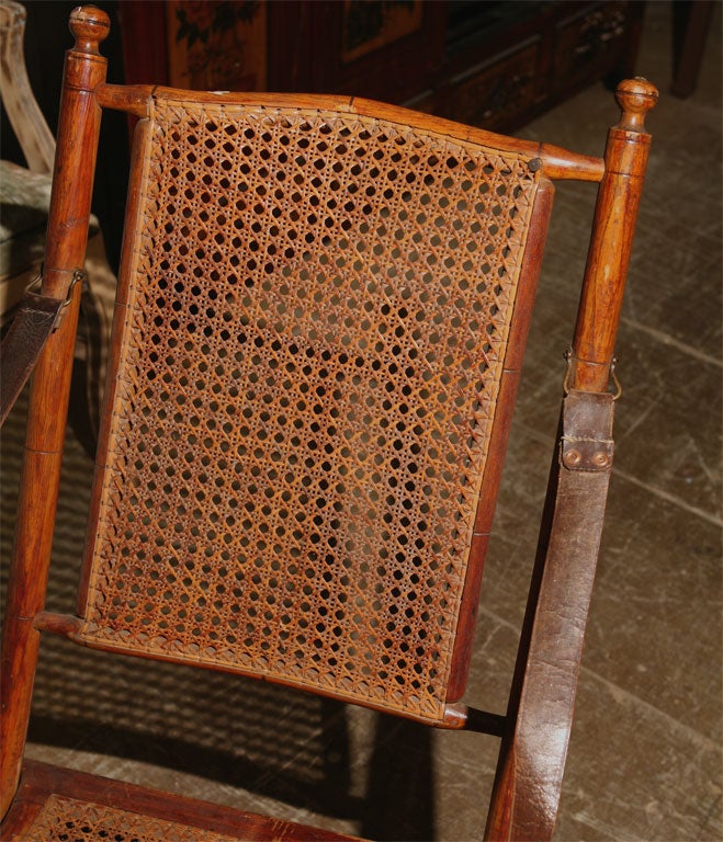 19th C. Faux Bamboo Campaign Folding Chair 3