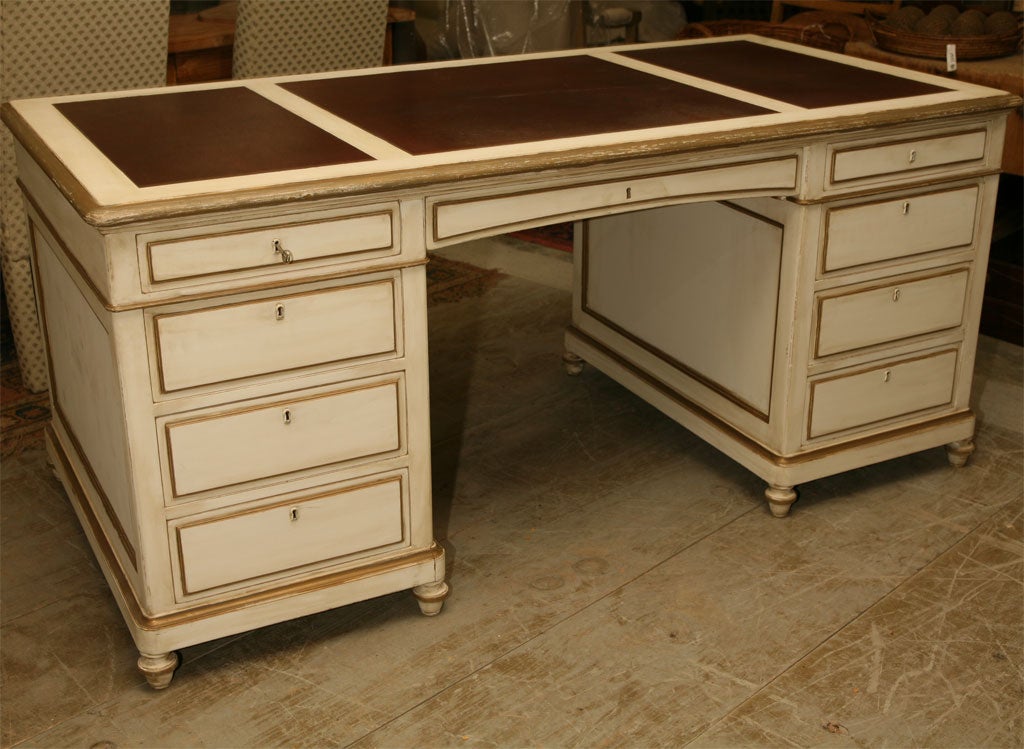 French Painted Executive Desk