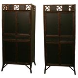 Pair of Faux Tortoise Tall Chests