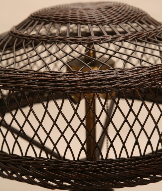 20th Century NATURAL WICKER TABLE LAMP