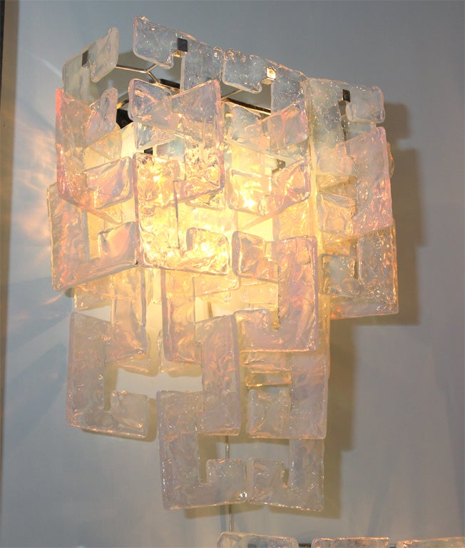 Iridescent Glass Sconces by Mazzega