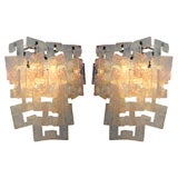 Iridescent Glass Sconces by Mazzega