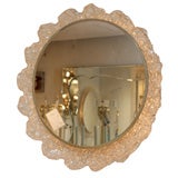 Circular backlit textured lucite mirror