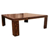 Square coconut shell veneer cocktail table