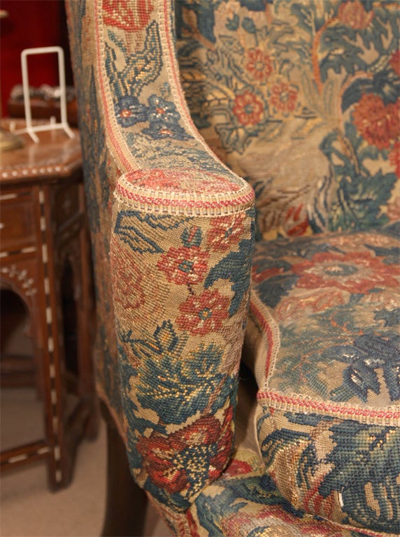 18th Century and Earlier George I Walnut Wing Chair