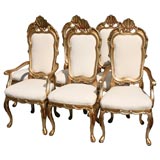 Set Of 6 Venetian Dining Chairs With Polychrome Finish "Saturday Sale"