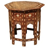 Indian 19th Century Ivory and Ebony Inlaid Occasional Table