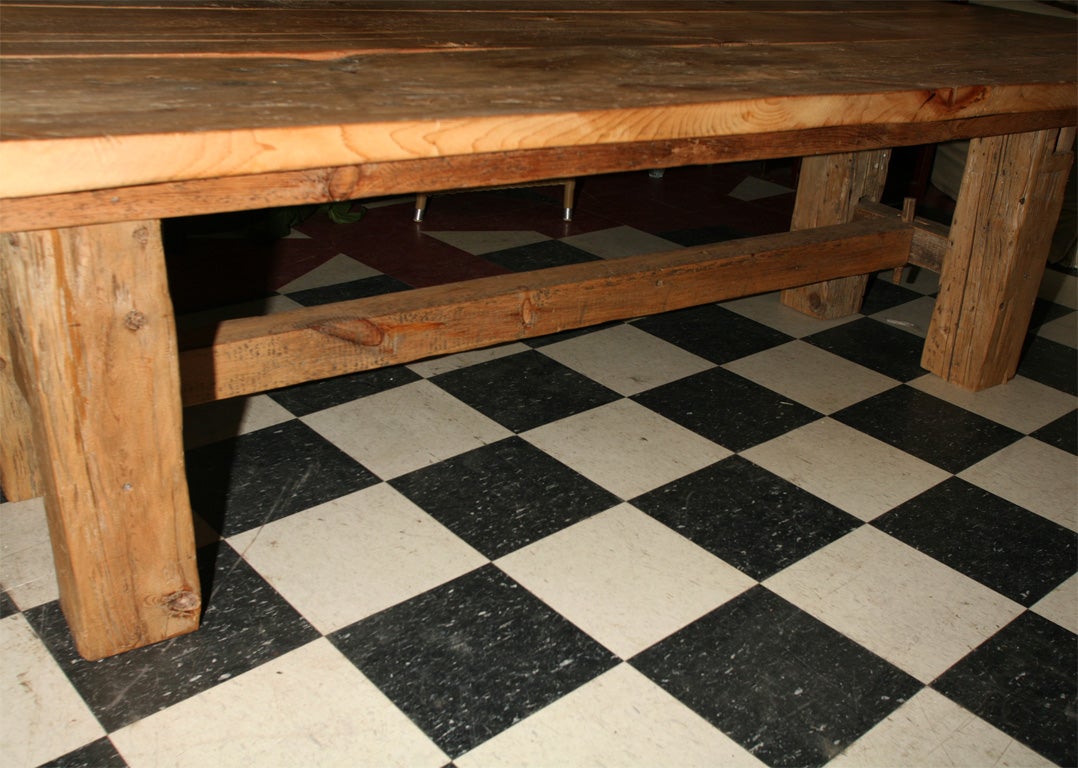 20th Century Custom Made Rustic Barn Beam Farm Table