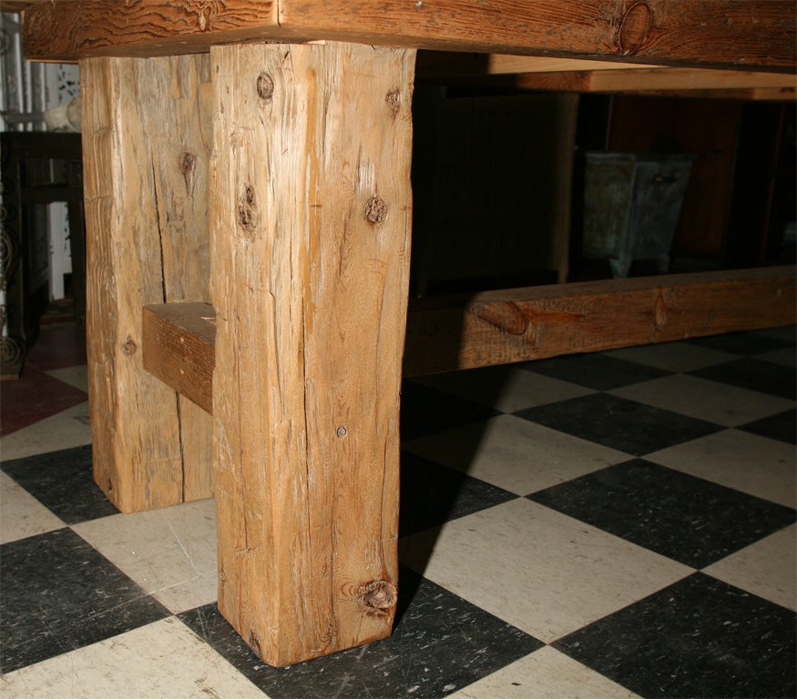 Custom Made Rustic Barn Beam Farm Table 1