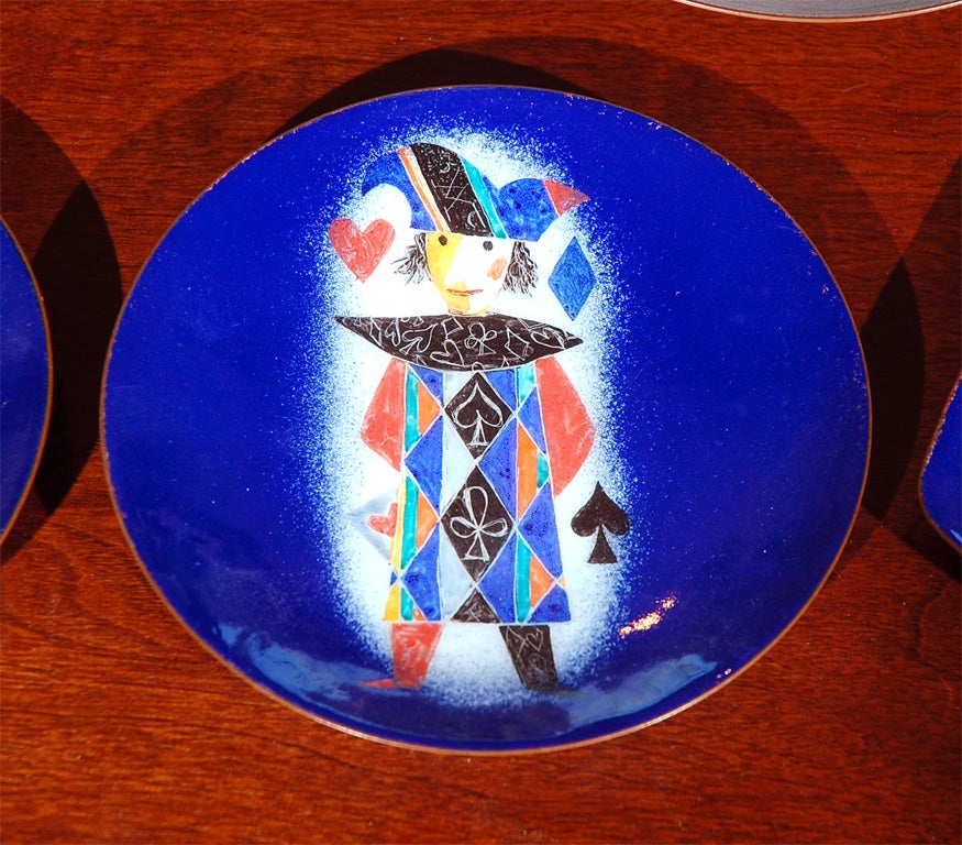 Mid-20th Century Franz Bergmann enamel plates on metal