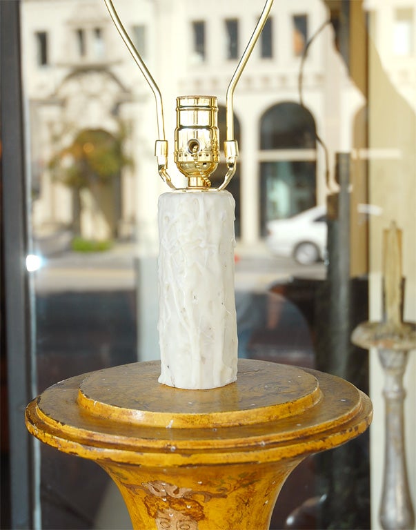 Italian Hand Painted Standing Lamps with Custom Parchment Shades For Sale 1