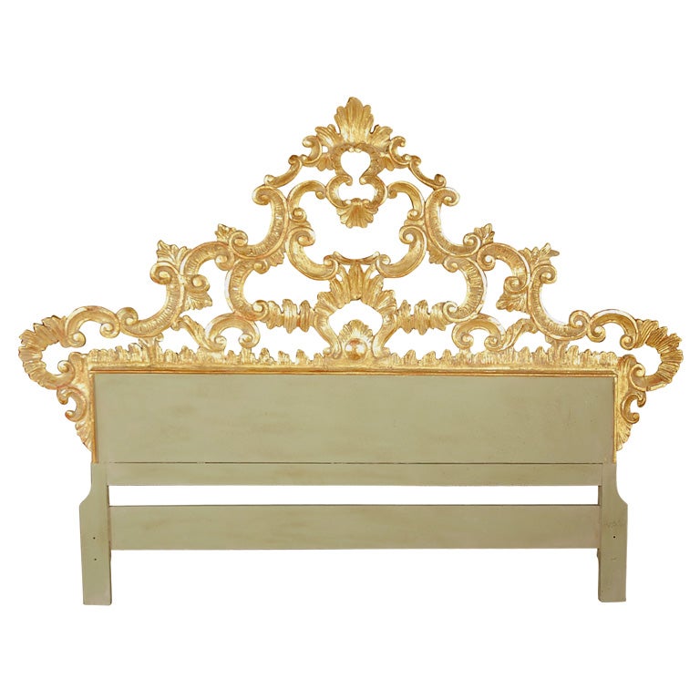 Italian Giltwood Carved Headboard C. 1930's