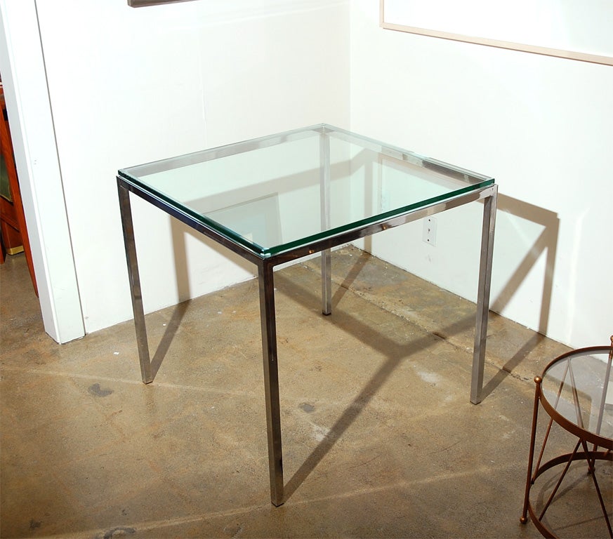 Vintage Knoll glass and chrome table