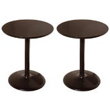Black lacquered metal side tables