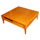 Dynamic mid century square birch coffee table