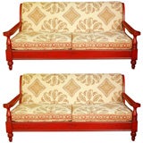 Pair of vintage painted sofas