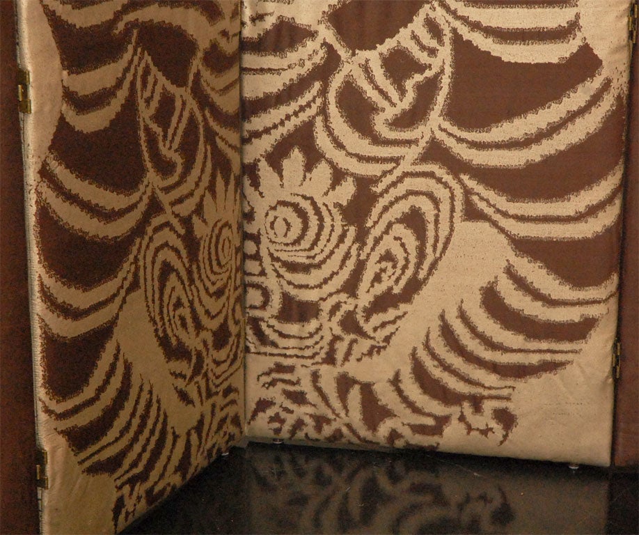 20th Century Silk Upholstered Screen with Asian Tiger Motif