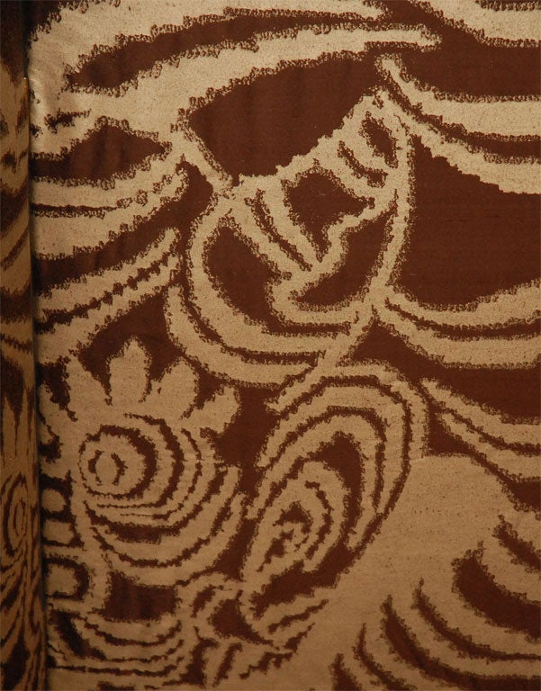 Silk Upholstered Screen with Asian Tiger Motif 2