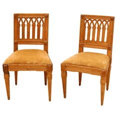 Pair of Italian Neoclassical Walnut Chairs Pair of Italian Neoclassical Walnut Chairs